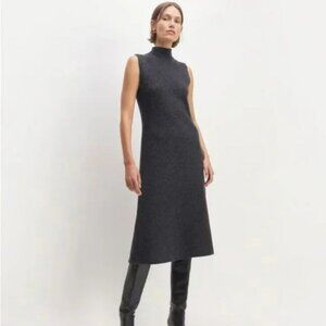 Everlane Cozy-Stretch Sleeveless Midi Dress, Wool Blend, Gray, XS